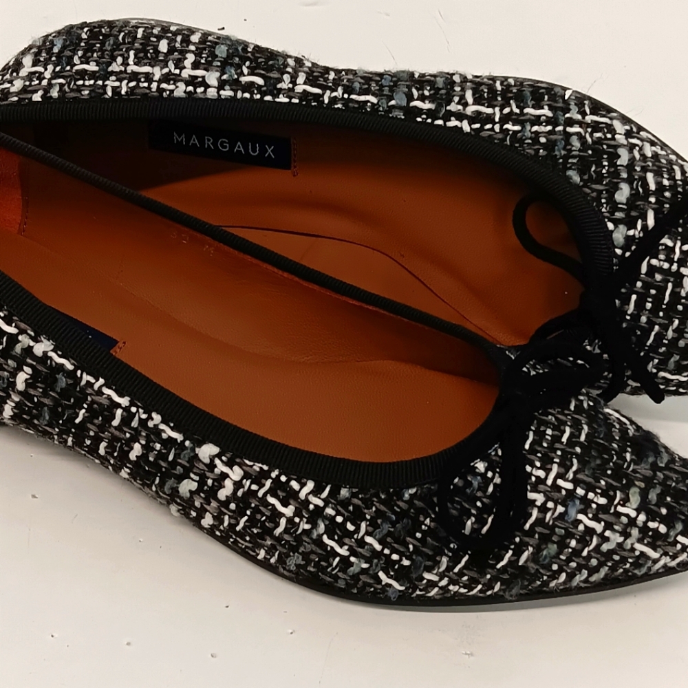 NEW Margaux Women's The Point Black/White Tweed Flats - EU39/US9 - Picture 7 of 14
